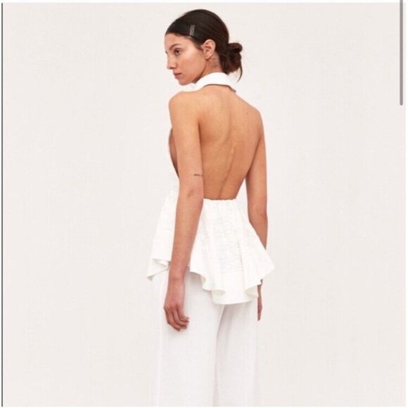 C/meo Lie Awake Top Ivory Open Back Collar - Picture 3 of 6